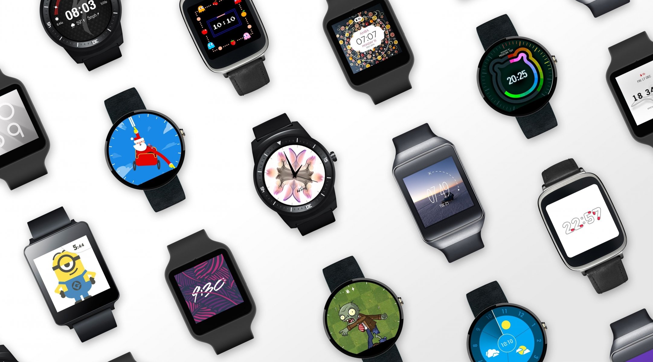 android wear smart watch android santa minion stile ciclope gatto neko fiore hana high-tech tecnologia supporto ios zombie volte digitale analogico sole nouvel minuti google sugoi subarashii babbo natale