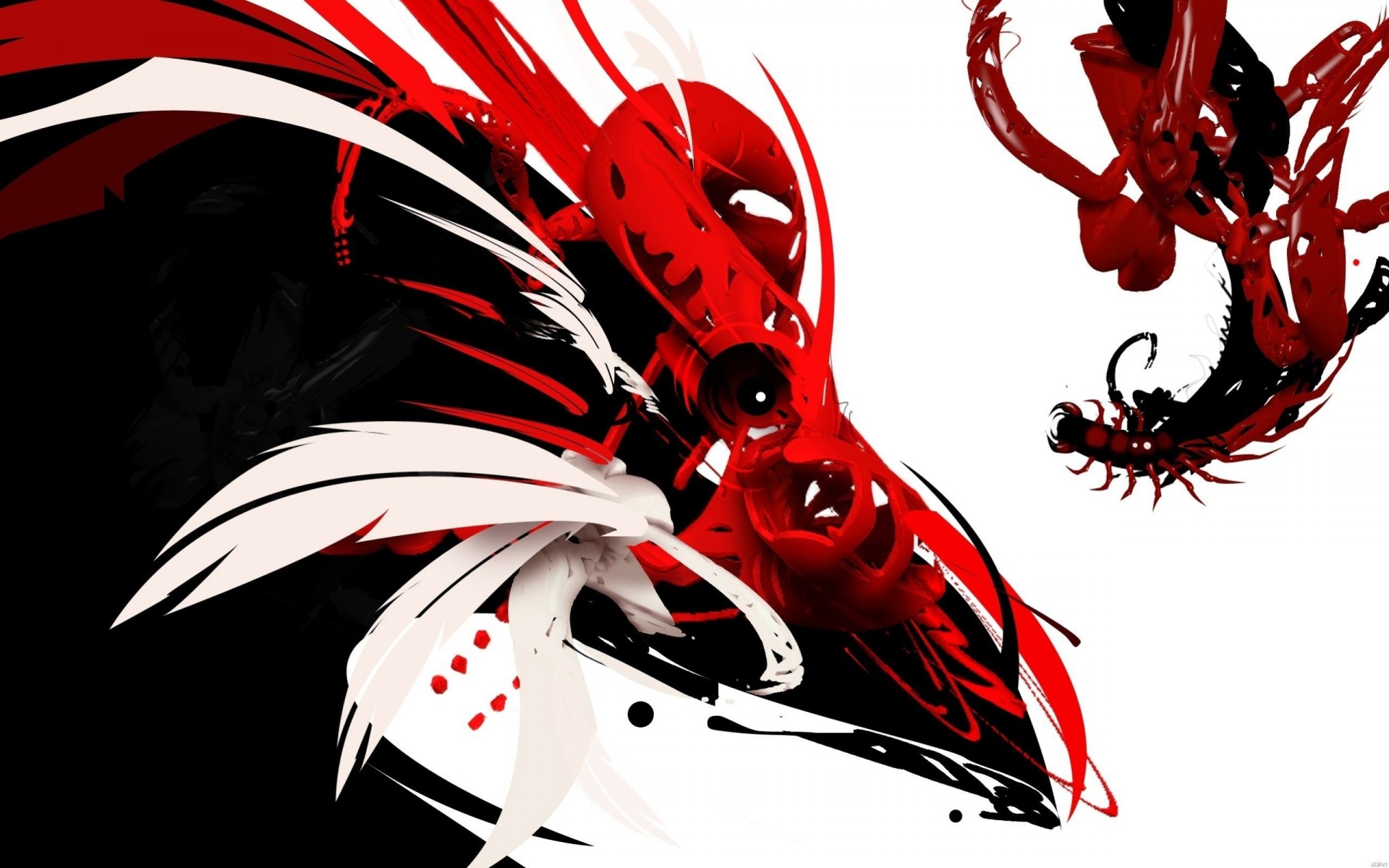 photoshop rosso 3d nero bianco