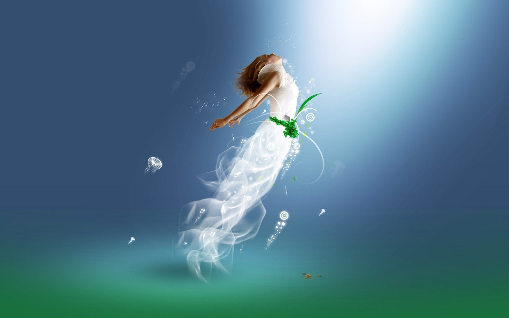 tessuto delicato mondo sottomarino sirena