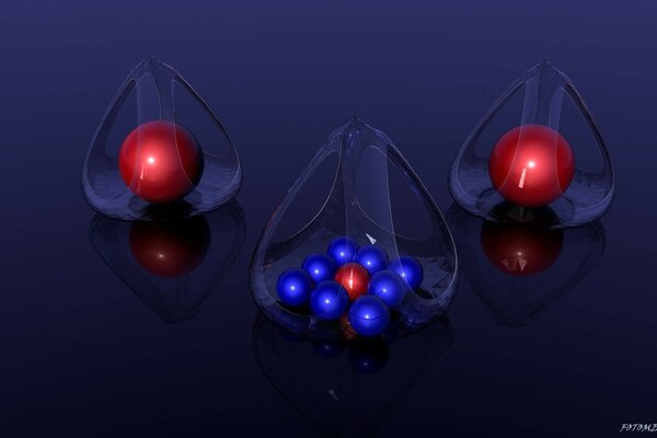 Astrazione in forme a sfera e forme a forma di cono