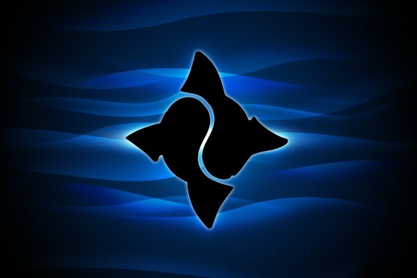 Logo due balene sulle onde