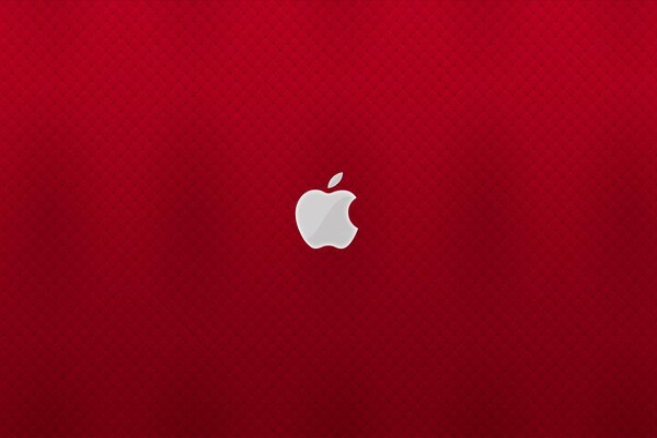 Logo apple su sfondo rosso