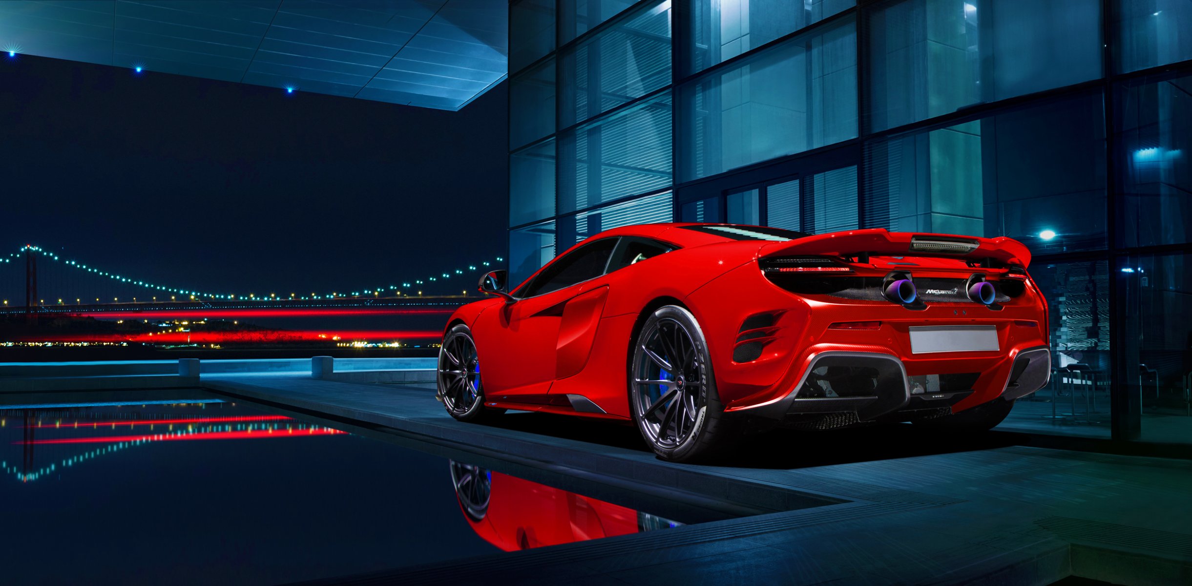 mclaren 675lt 2015 scarletto arancione supercar posteriore