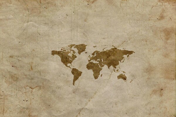 Mappa del mondo nei toni del beige e del marrone