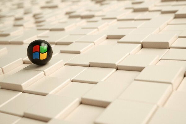 Campo di rettangoli con la palla (logo di windows)