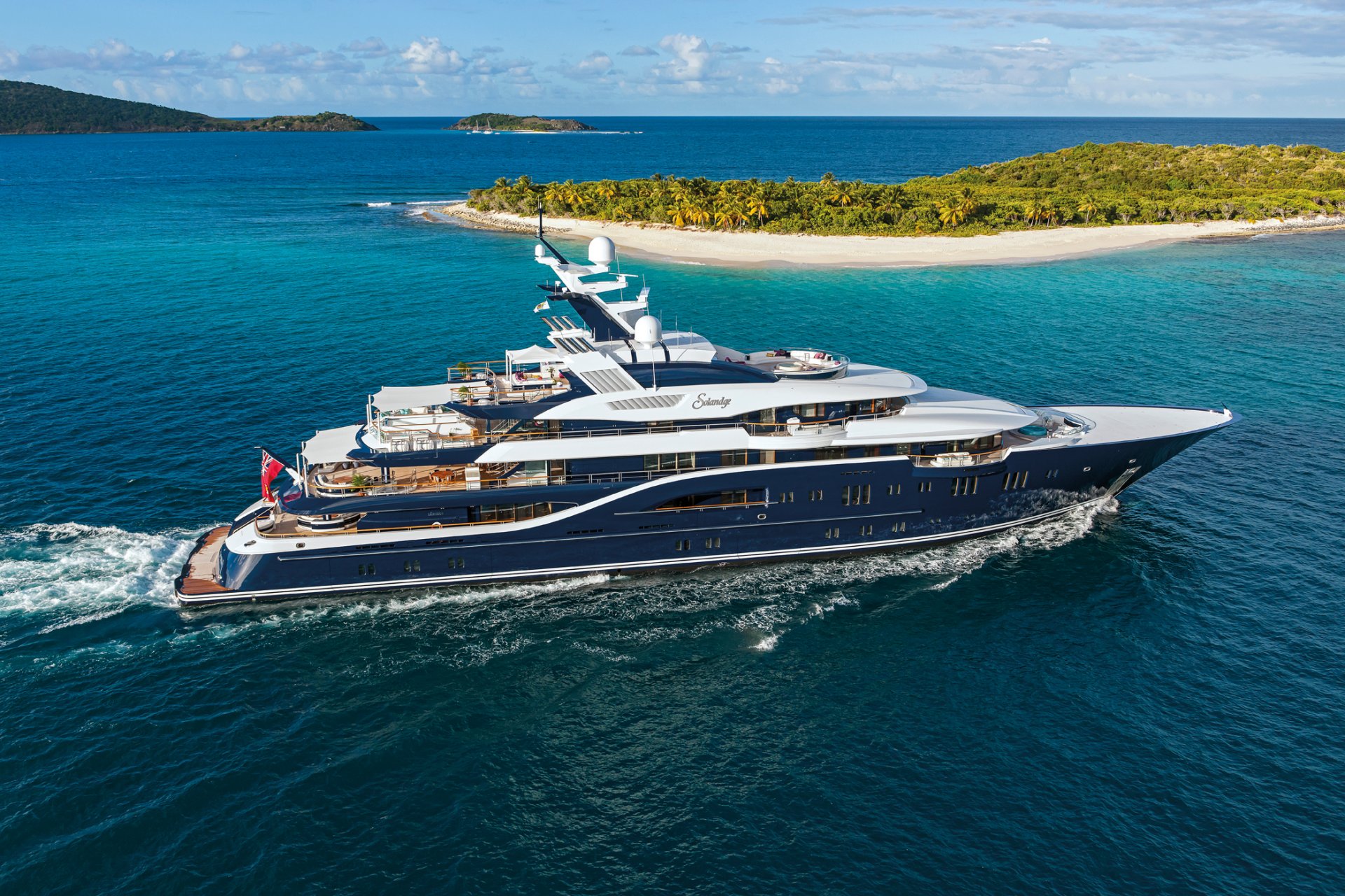 yacht mega yacht super yacht mare paesaggio oceano isole palme spiaggia mega yacht solandge alexandra yazova