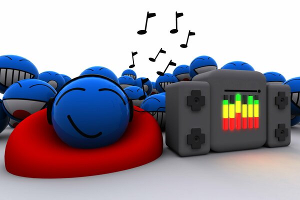 Su sfondo bianco sorridente emoji blu