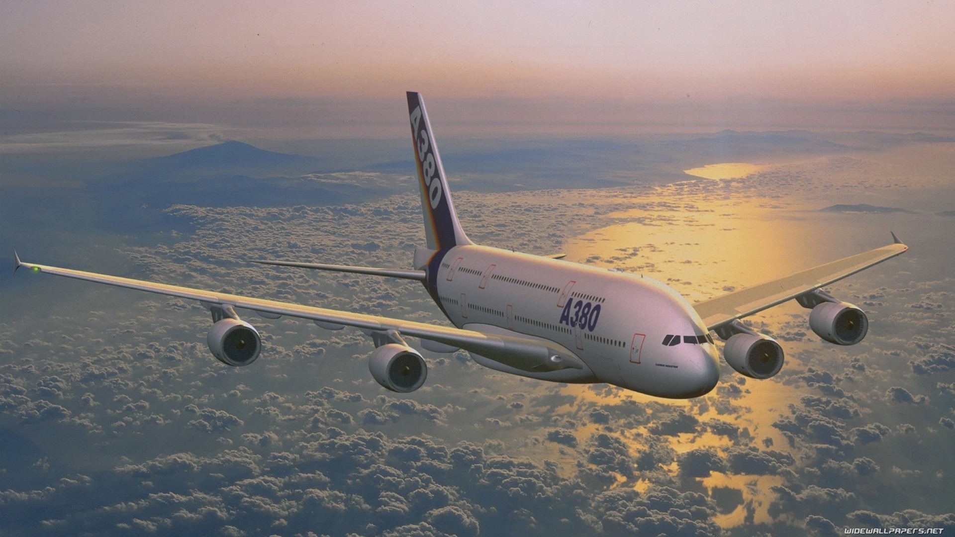 cielo a380 airbus aereo nuvola blu