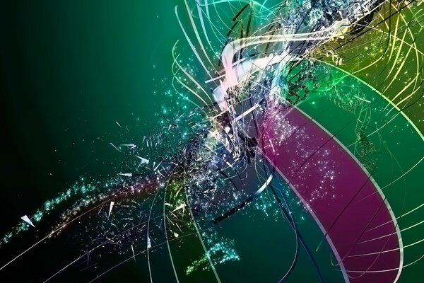 Frammenti poliedrici di colore verde
