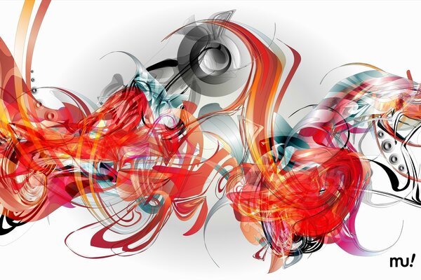 Astrazione con linee e curve in stile musicale