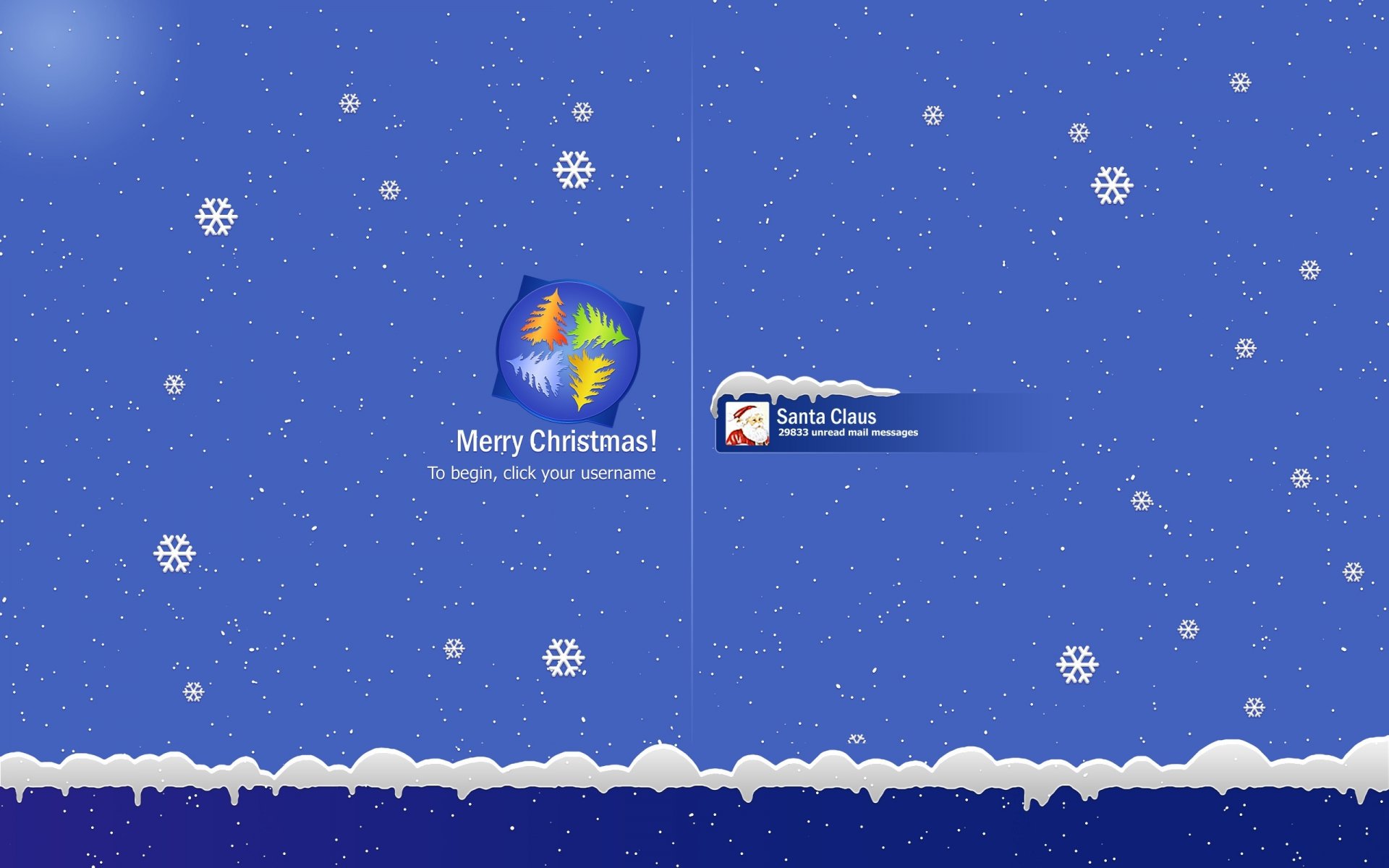 nuovo anno natale screensaver logo neve fiocchi di neve