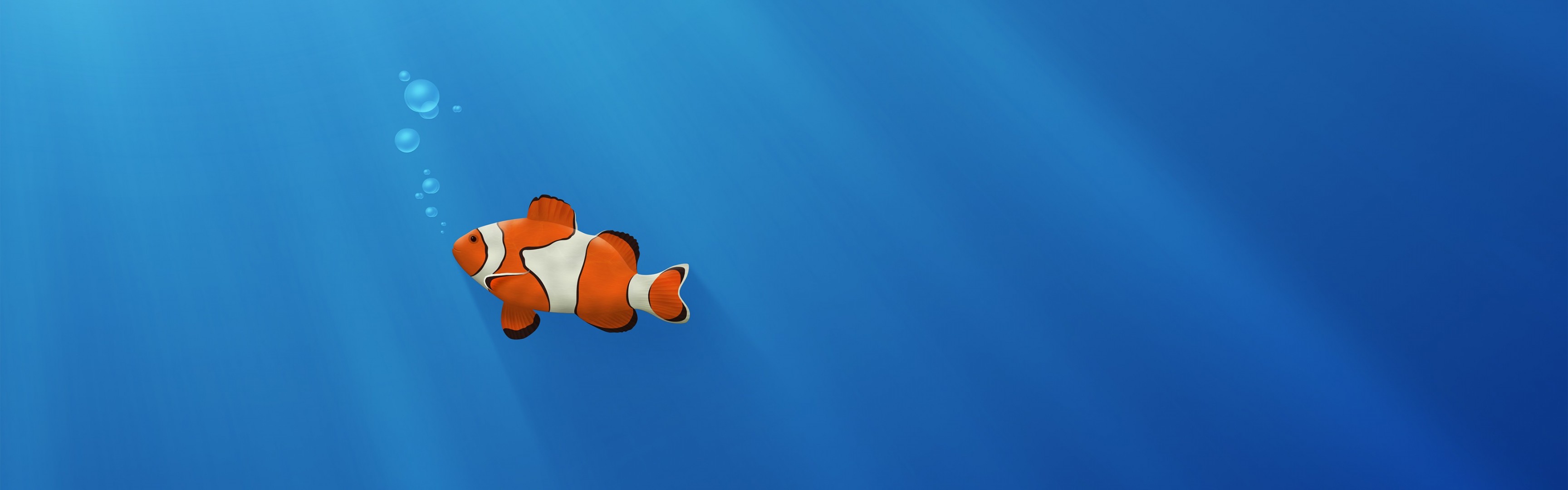 pesce rosso bolle blu