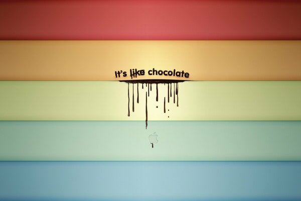 Linee di cioccolato e mela apple