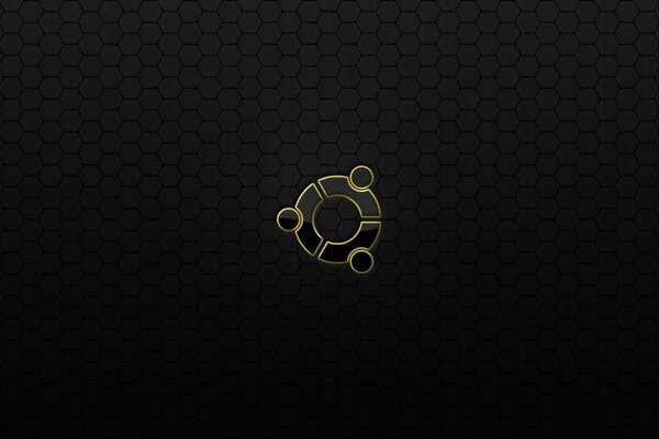 Logo Linux Ubuntu con sfondo a nido d ape