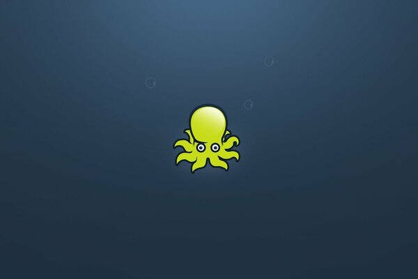 Polpo giallo creativo nell oceano profondo