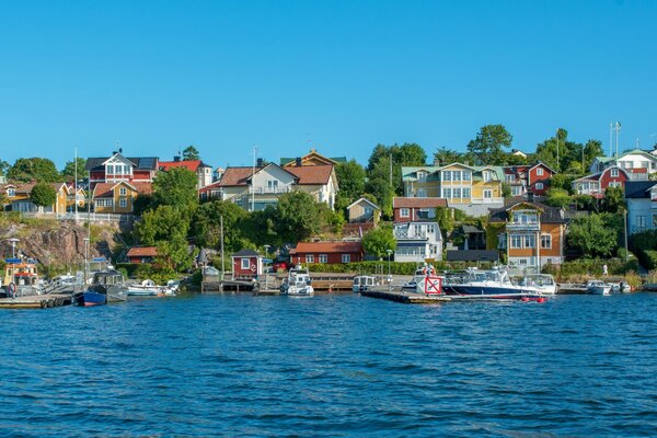Costa della città costiera Svedese