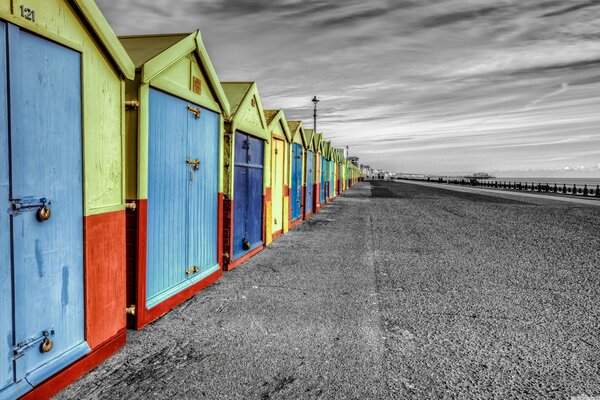 Capanne colorate in Inghilterra Brighton