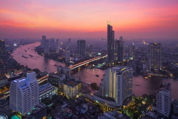Thailandia istantanea della città di notte