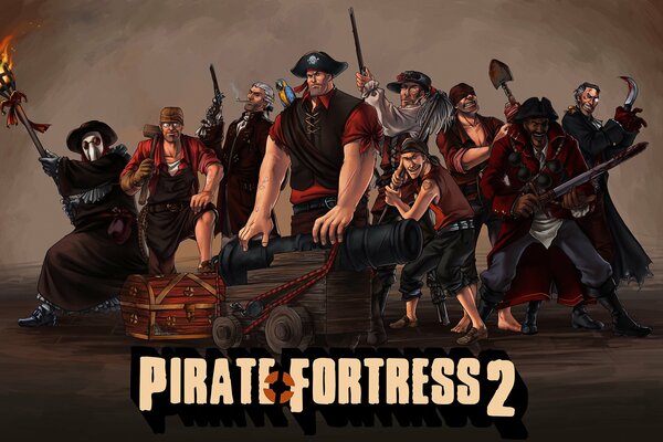 Pirati dei cartoni animati pronti per la mischia