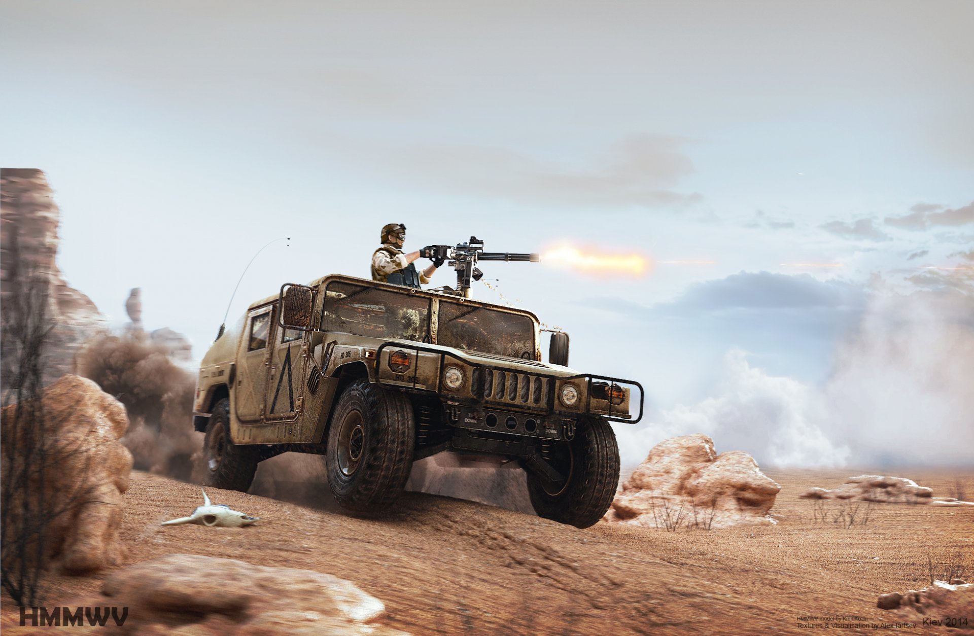 american madness da abiator texture e rendering boo alex iartsev hmmwv modello cyril cousin hummer minigun hummer humvee deserto cranio
