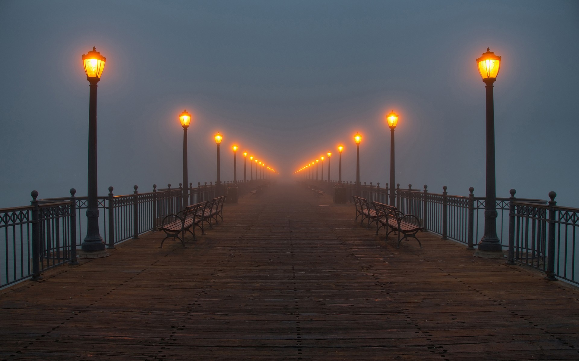 molo luci nebbia