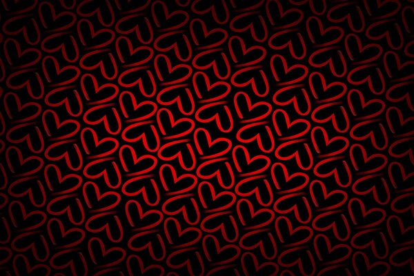 Texture con cuori rossi su sfondo scuro
