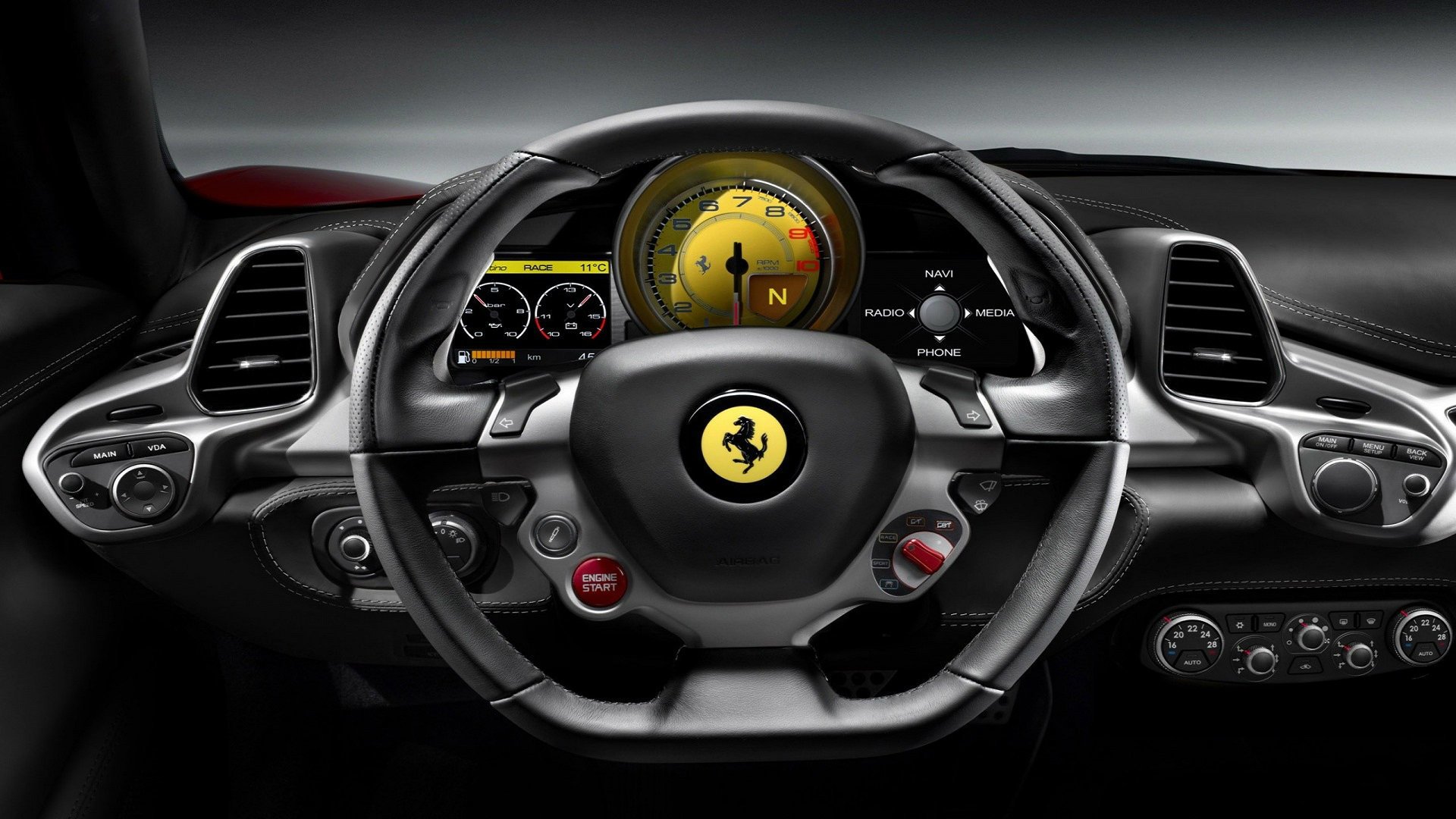 ferrari interno pannello di controllo squadra auto