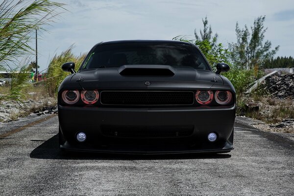 Auto dodge challenger nero opaco