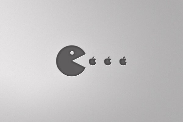 Smiley pacman mangia Apple Apple