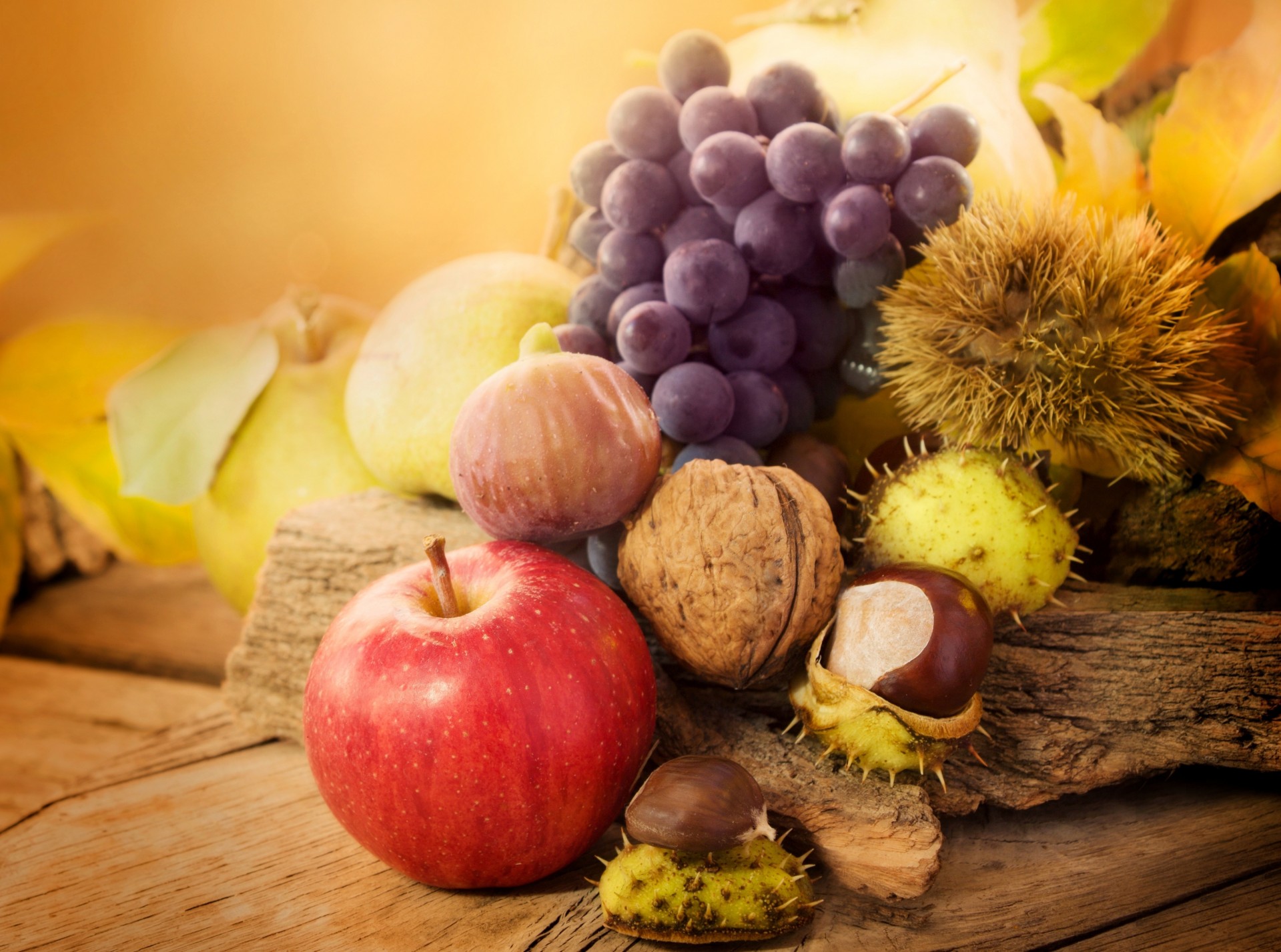 frutta castagne mela noce
