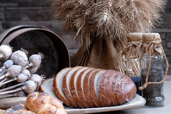 Deliziosi panini e pane a fette
