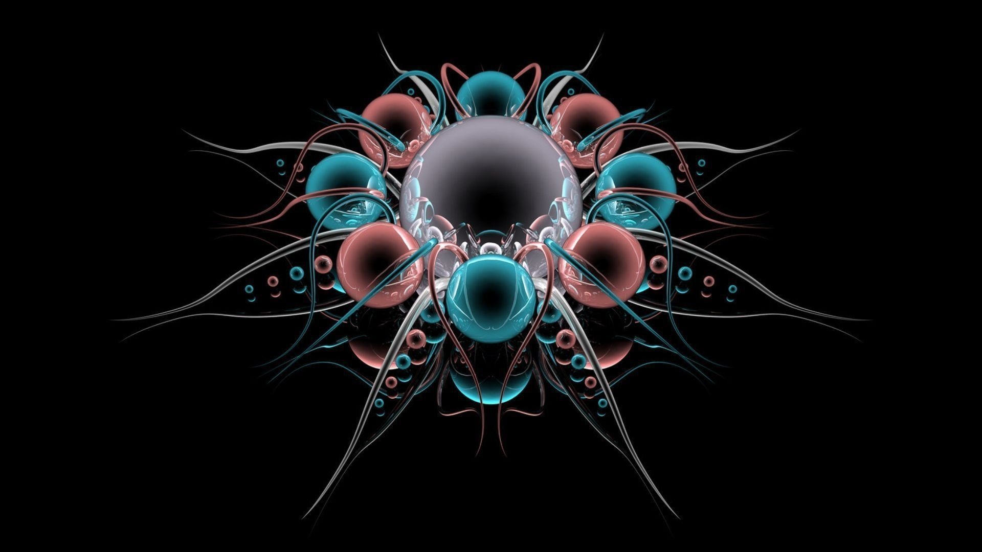 sfondo nero colori riflessione palle