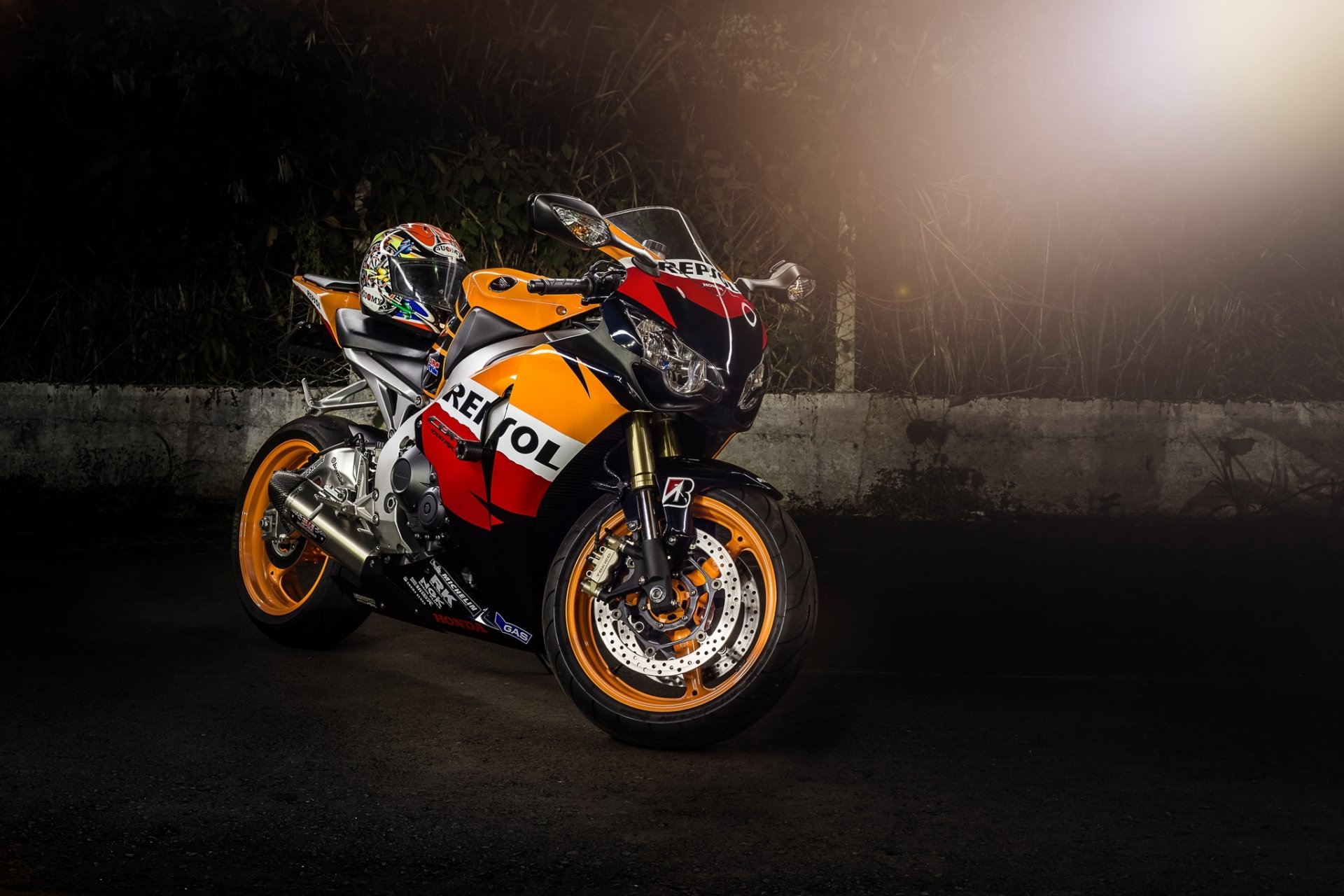 honda cbr1000rr bicicletta supersport repsol moto honda casco glare