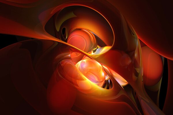 Bagliore rosso arancio brillante con una curva