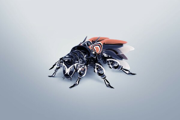 Scarabeo 3D con antenne e Ali