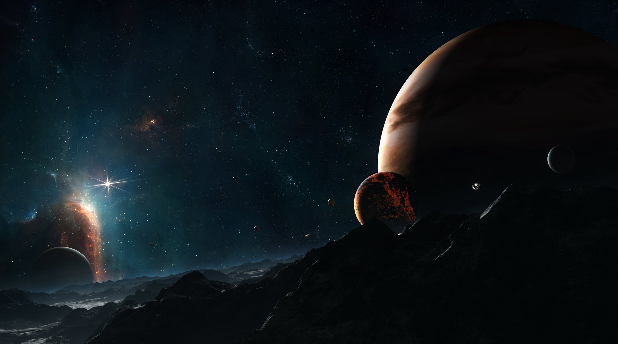 sistema stellare altri mondi pianeti lune stelle