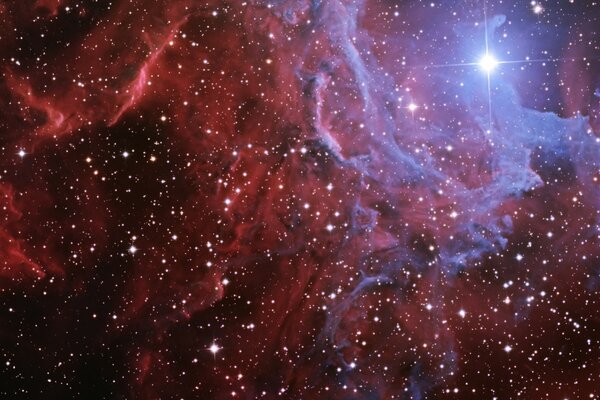 Pioggia cosmica stellare fiammeggiante