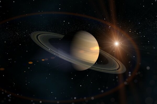 I famosi anelli del pianeta Saturno nello spazio nero