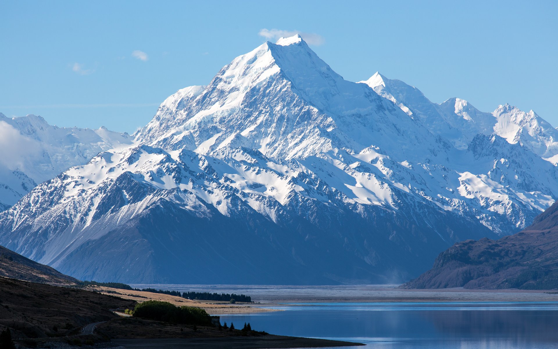 nuova zelanda monte cook parco nazionale di aoraki montagna neve lago