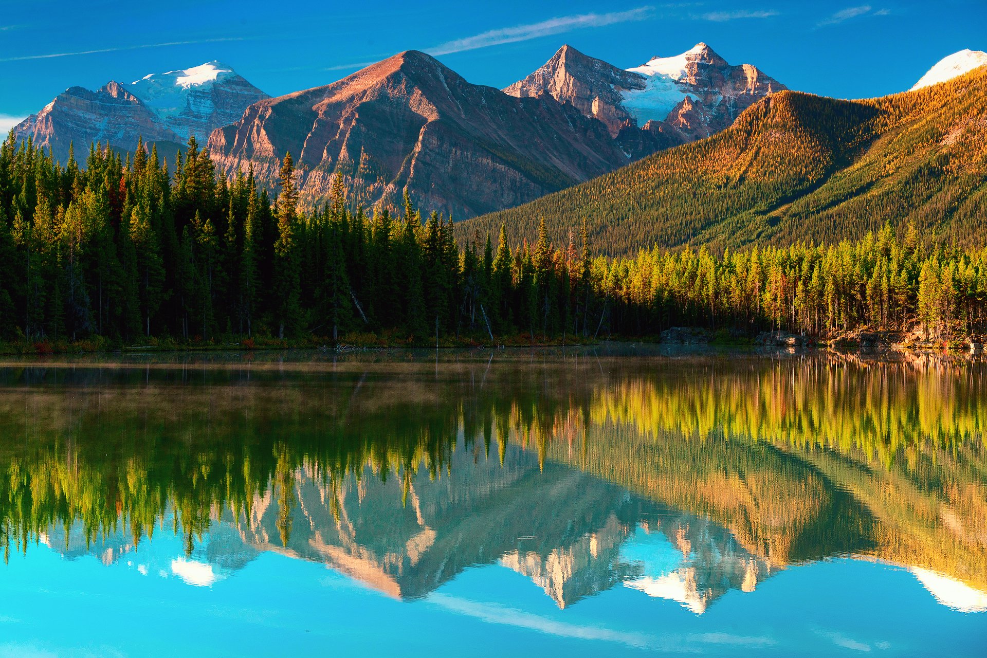 canada lago herbert montagne foresta