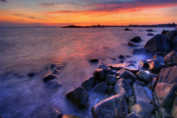Tramonto in uscita. Serata. Costa