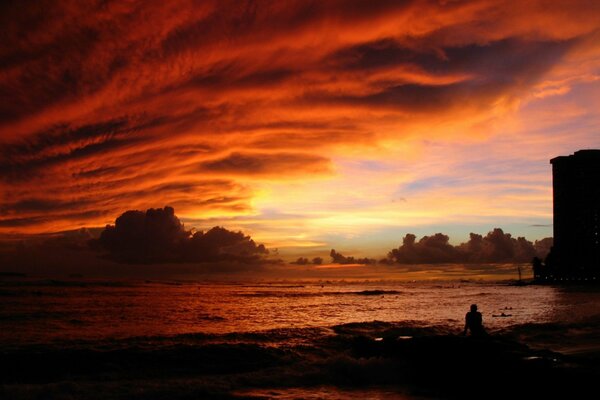 Alba in natura sole e mare