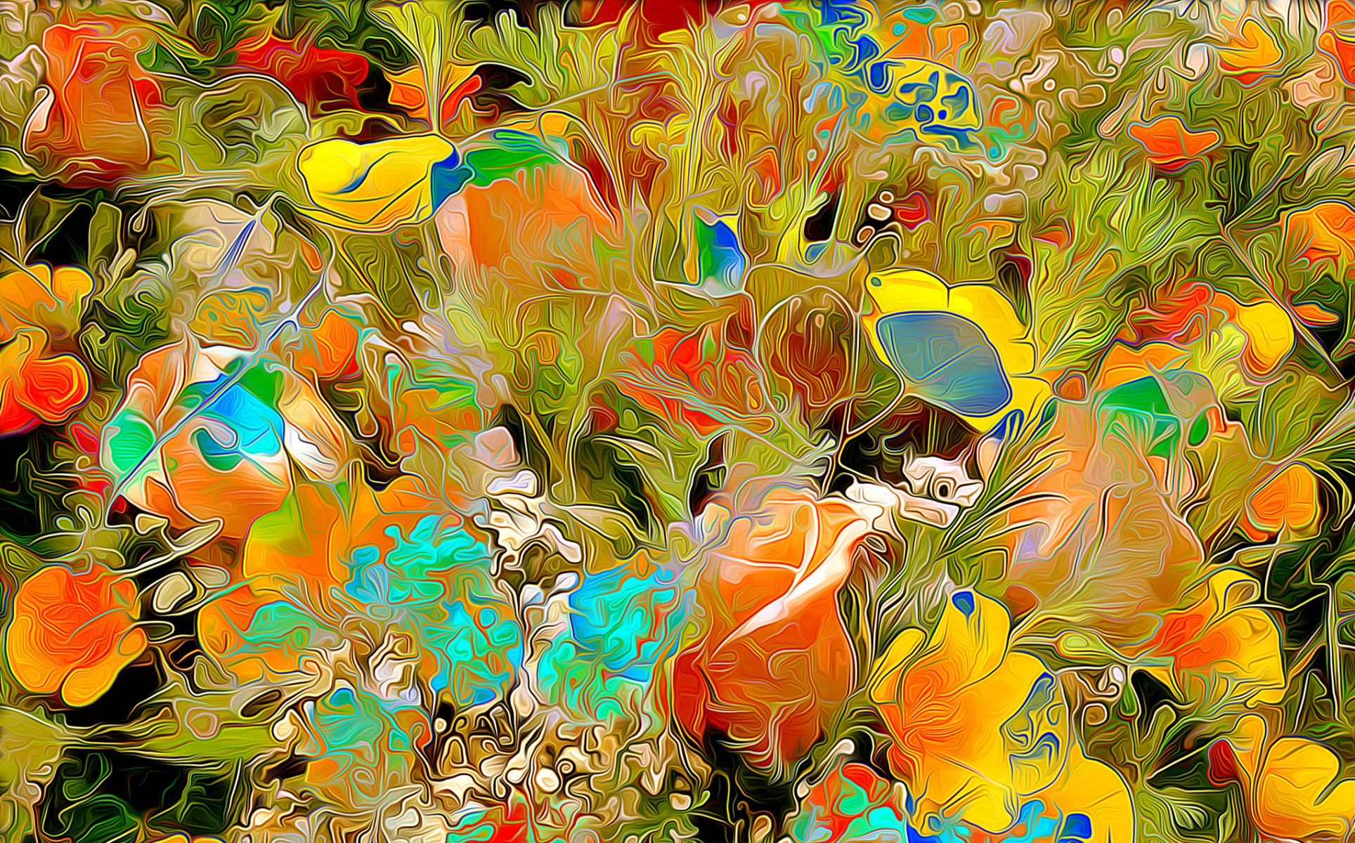 fiori petali prato giardino rendering