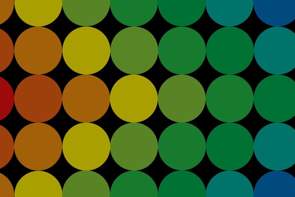 Astrazione geometrica. Cerchi di colori arcobaleno su sfondo nero