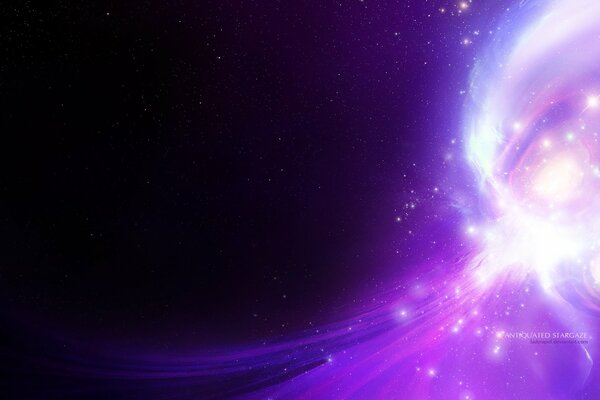 Spazio con curve e stelle luminose