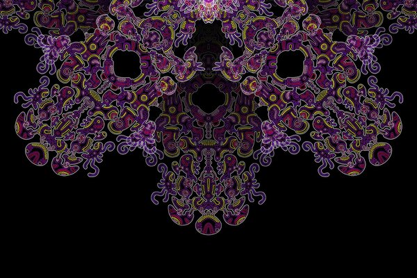 Mandala viola Toni su sfondo nero