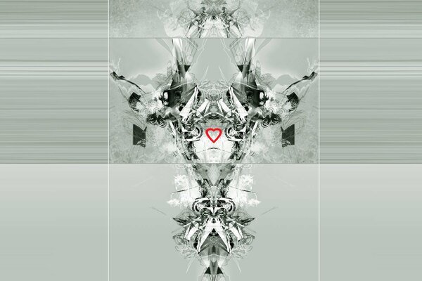 Disegno di allungamento in riflessione con cuore