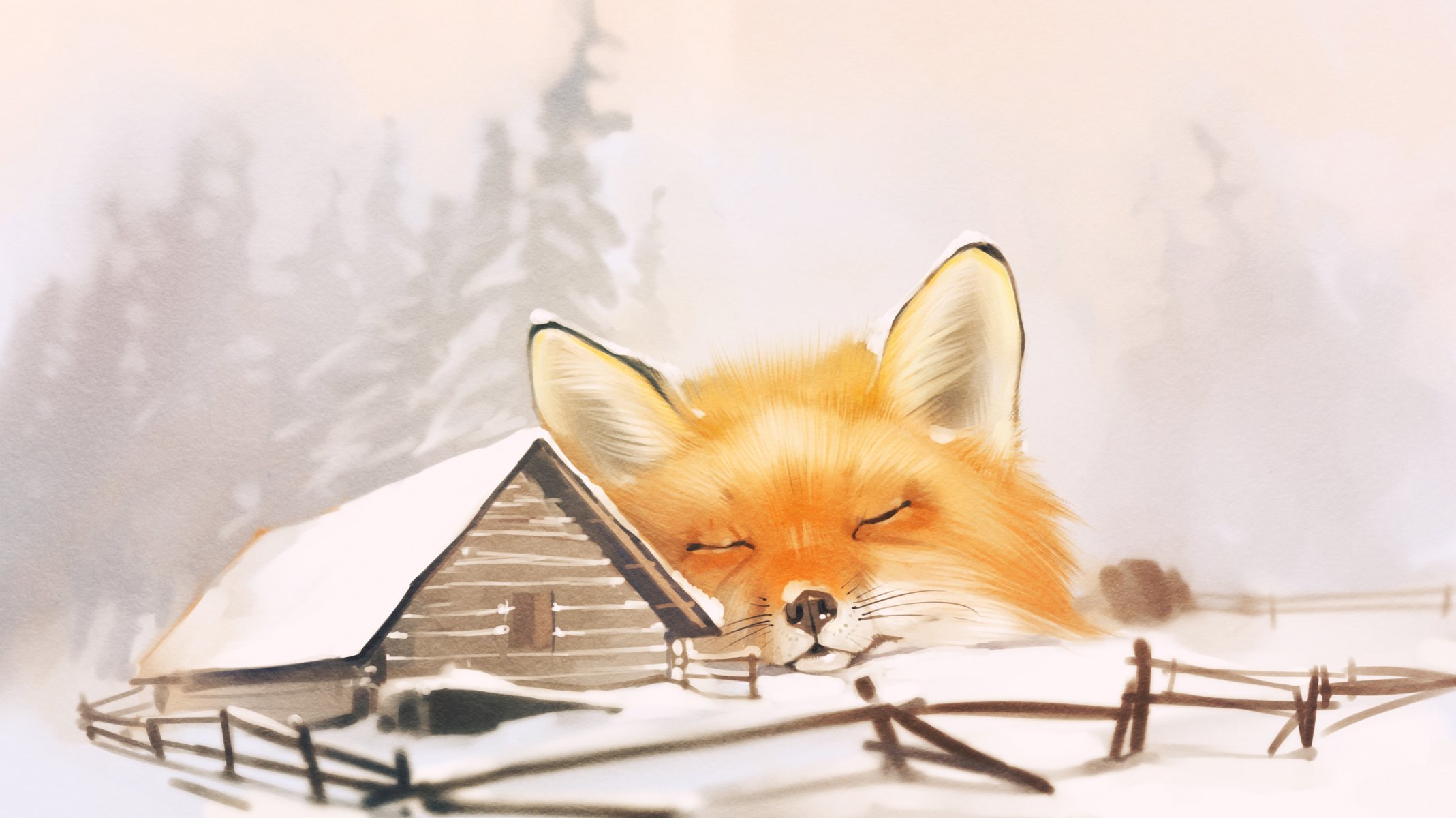 inverno volpe casa