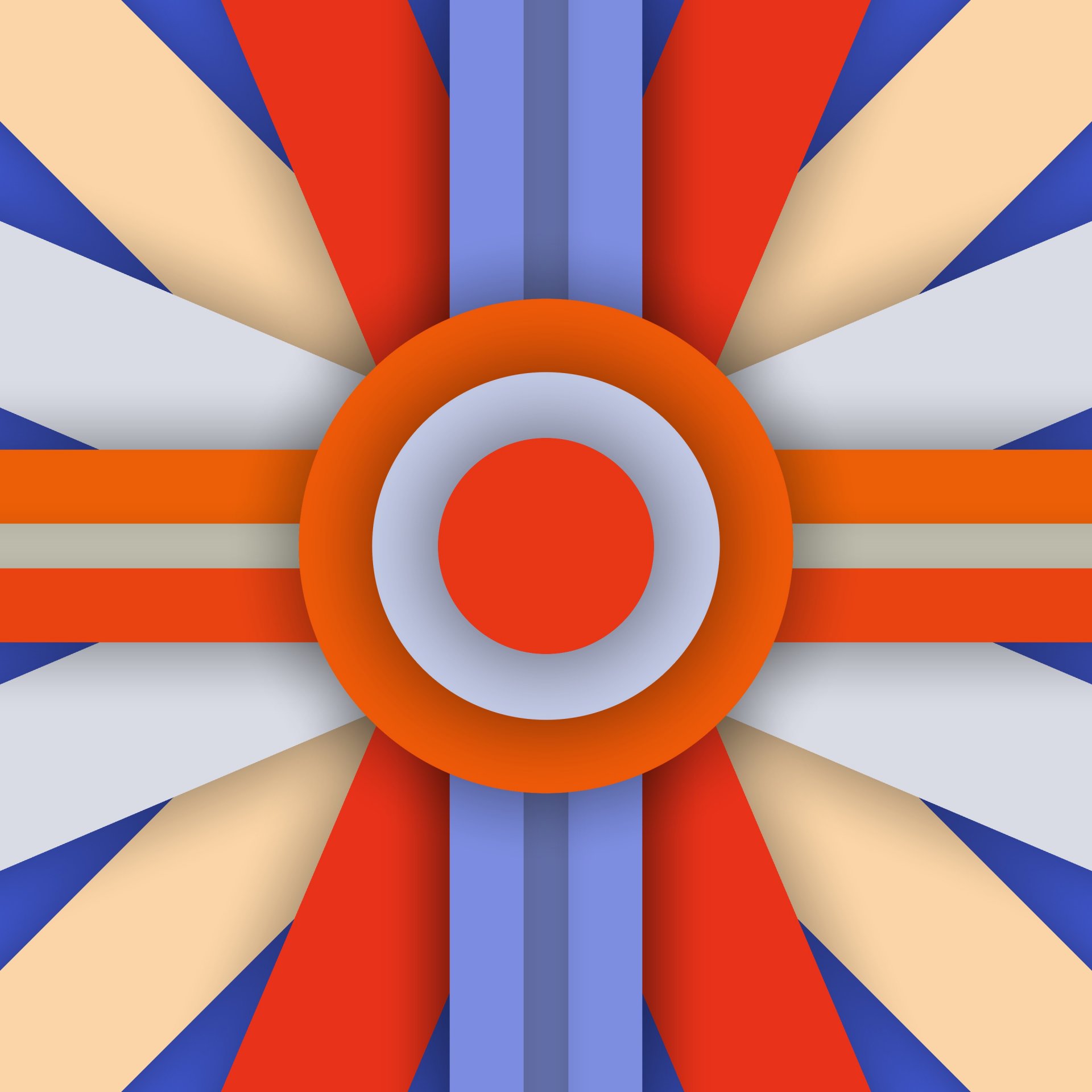 android 5.0 lollipop materiale design linee astrazione strisce colori arancione blu cerchio