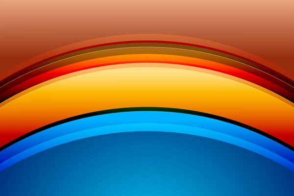 Linee tridimensionali multicolori a forma di arcobaleno